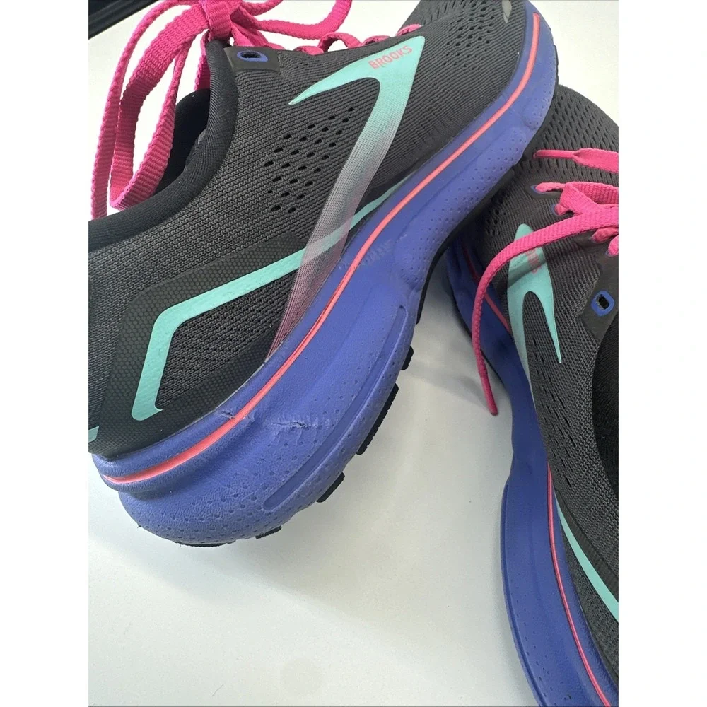 Brooks Ghost 15 Womens Running Shoes Size 8.5 Gary Pink Blue Sneakers 1203801B07 - Picture 10 of 16